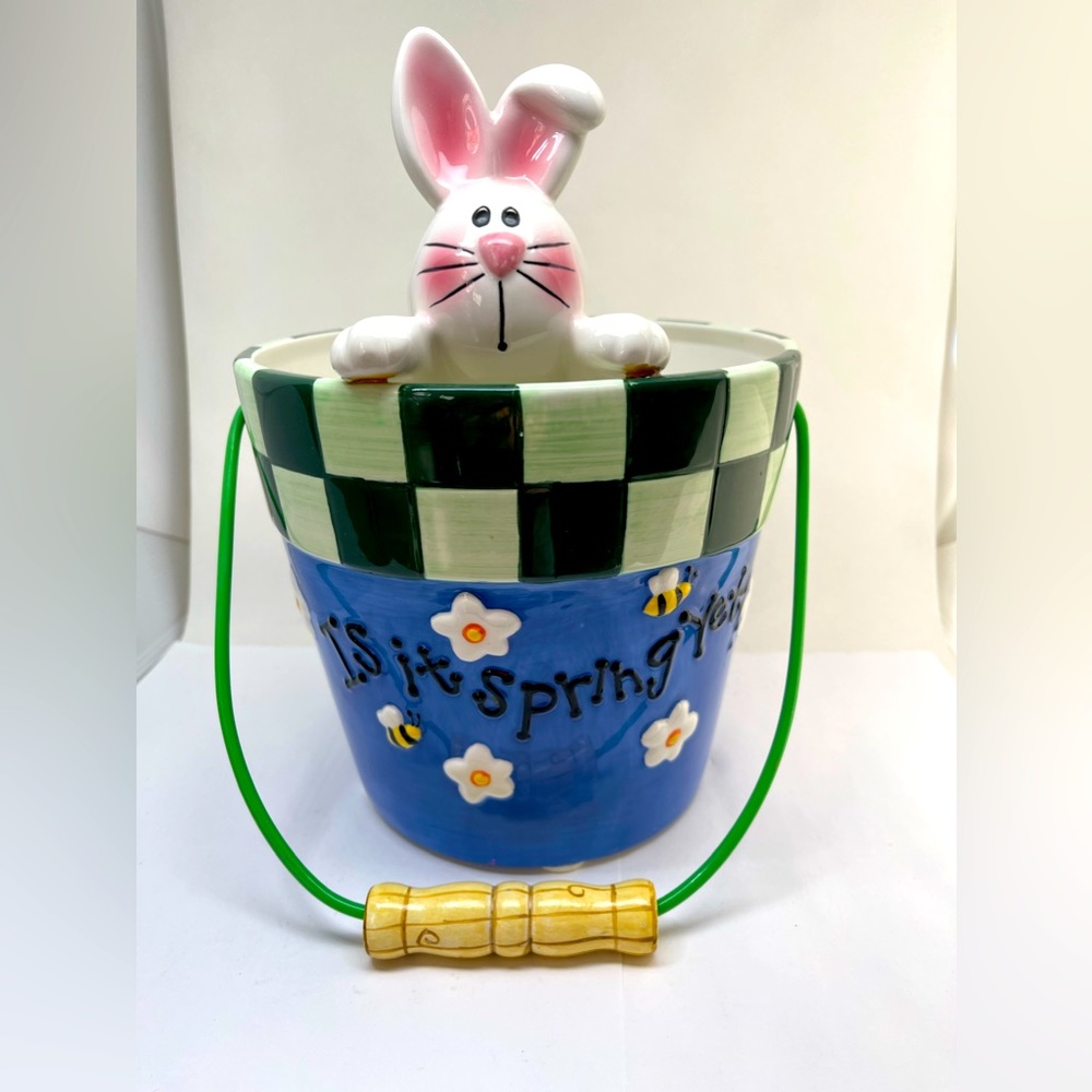 Adorable Bunny asking “Is it Spring Yet” container